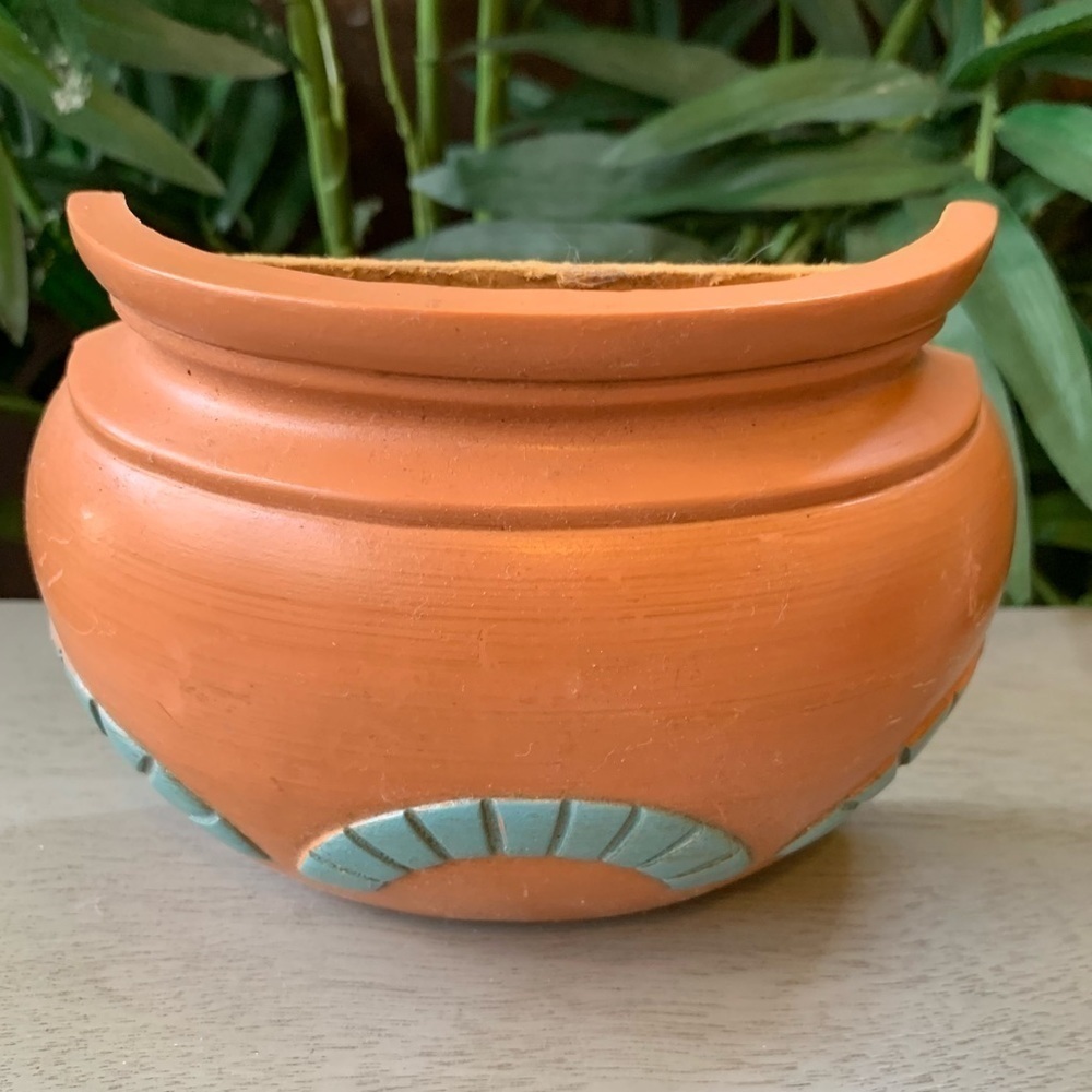 Aztec Southwestern Desert Vibe 3 Piece Vintage Melamine Wall Decor Real Planter - Picture 2 of 8